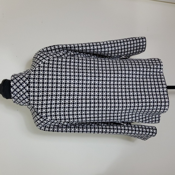 Tibi Black & White Houndstooth Print Wool Blend Coat missing Size tag. - Picture 4 of 9